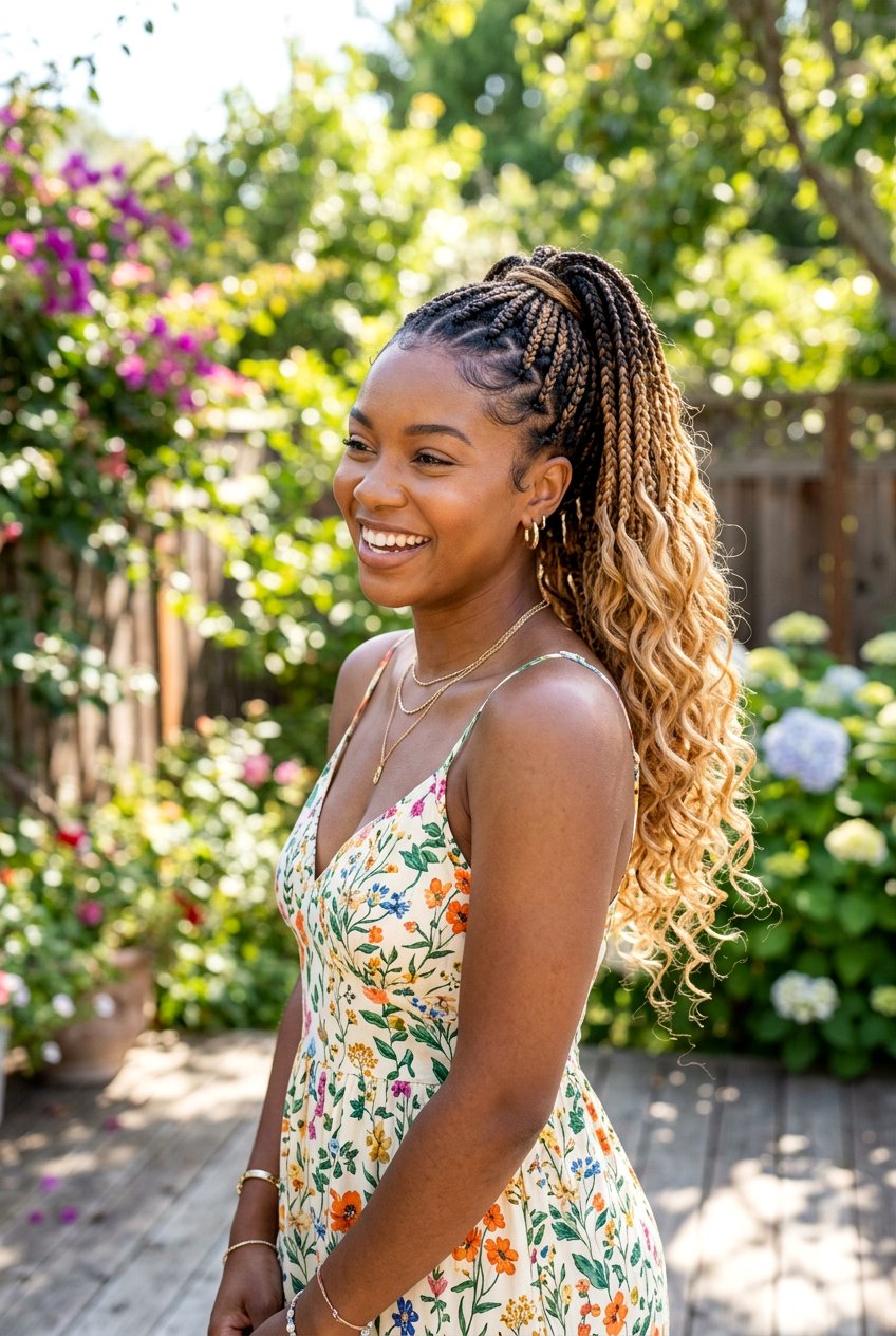 Ombre Boho Knotless Braids Ponytail - 20 boho knotless braids ponytail - 20 boho knotless braids ponytail