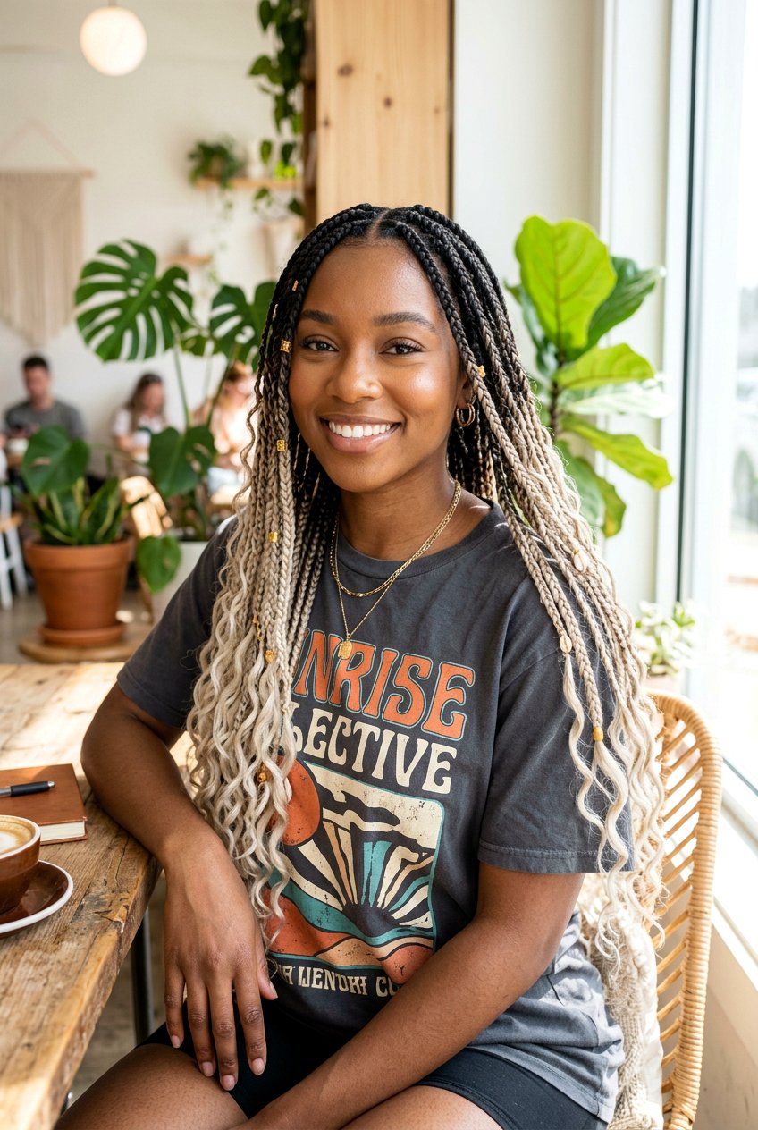 Ombre Boho Knotless Braids - 20 boho knotless braids hairstyle - 20 boho knotless braids hairstyle