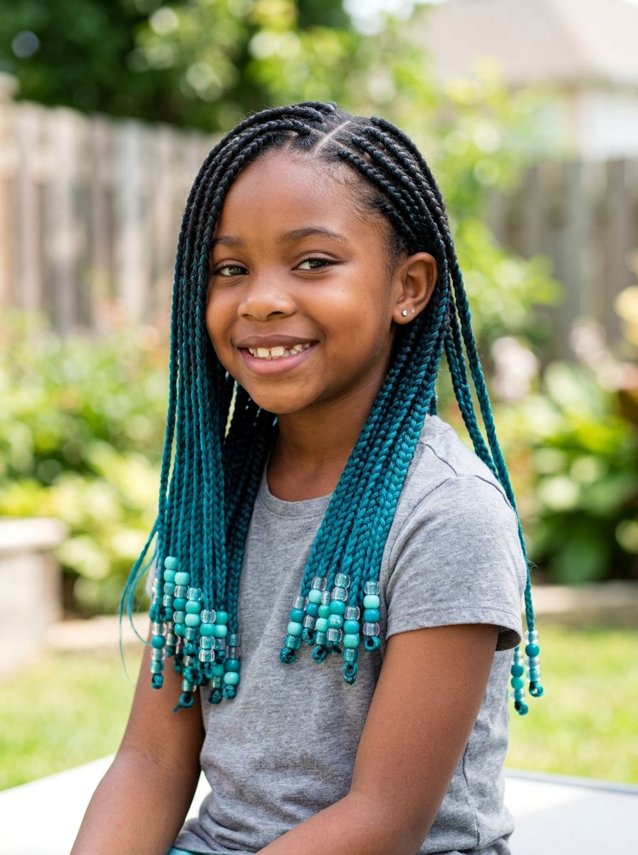 Ombre Box Braids With Beads For Girls - 20 kids box braids with beads - 20 kids box braids with beads