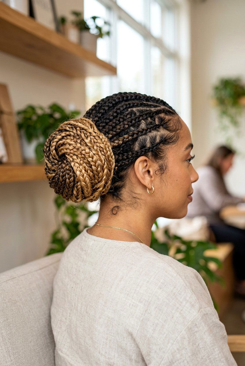 Ombre Braided Bun - 20 braided bun for black women - 20 braided bun for black women