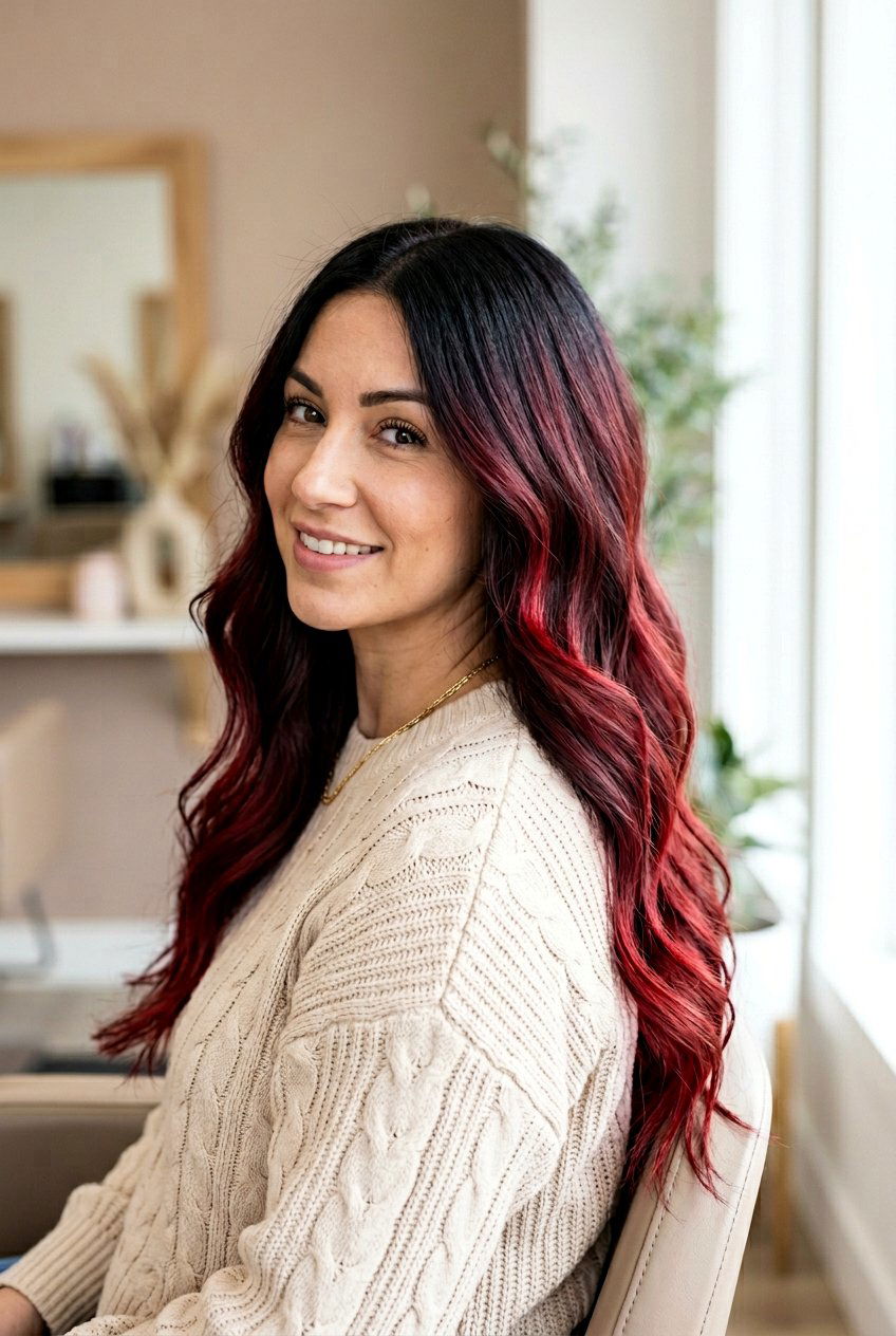 Ombre Cherry Cola Highlights On Black Hair - 20 cherry cola highlights on black hair - 20 cherry cola highlights on black hair