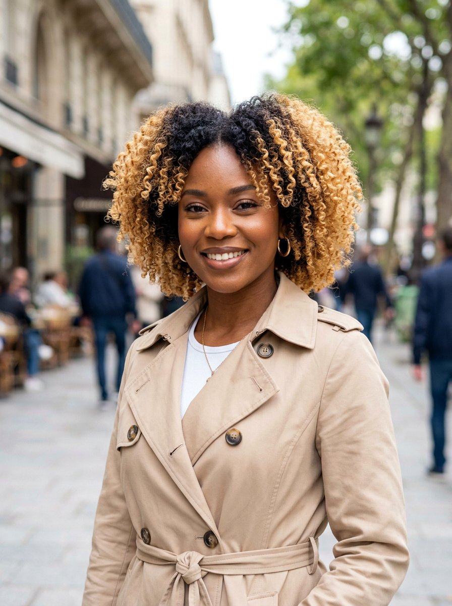 Ombre Curly TWA - 20 twa hairstyles with curls - 20 twa hairstyles with curls