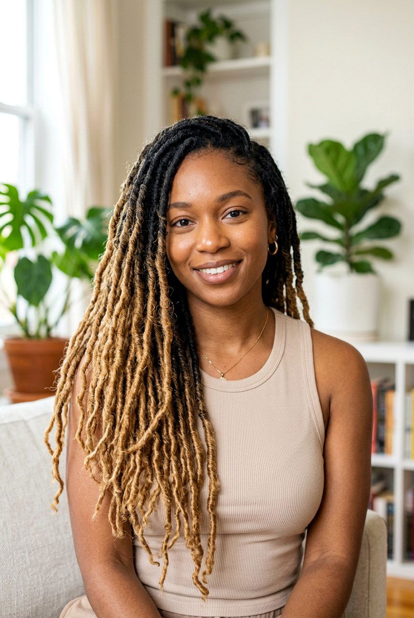 Ombre Distressed Faux Locs - 20 distressed faux loc styles - 20 distressed faux loc styles