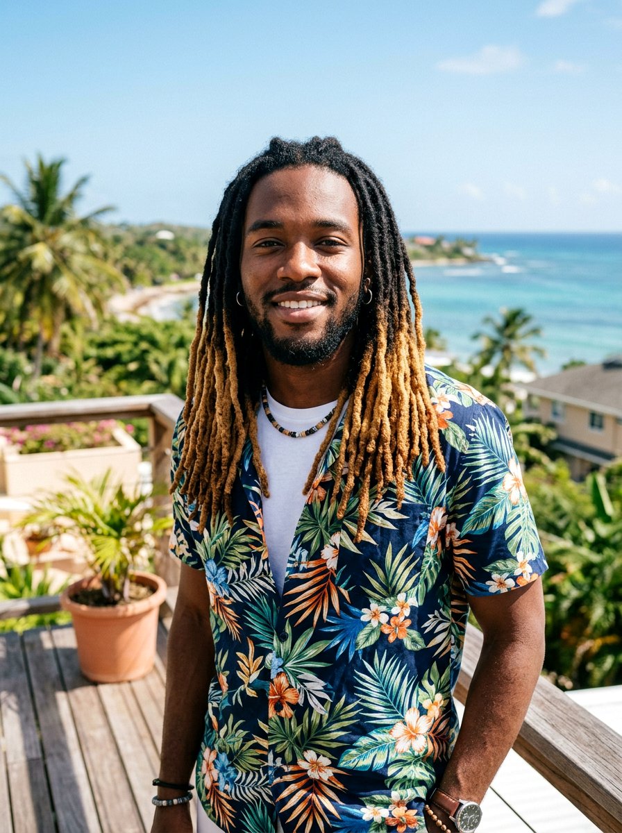 Ombre Dreads - 20 shoulder length dreads for men - 20 shoulder length dreads for men