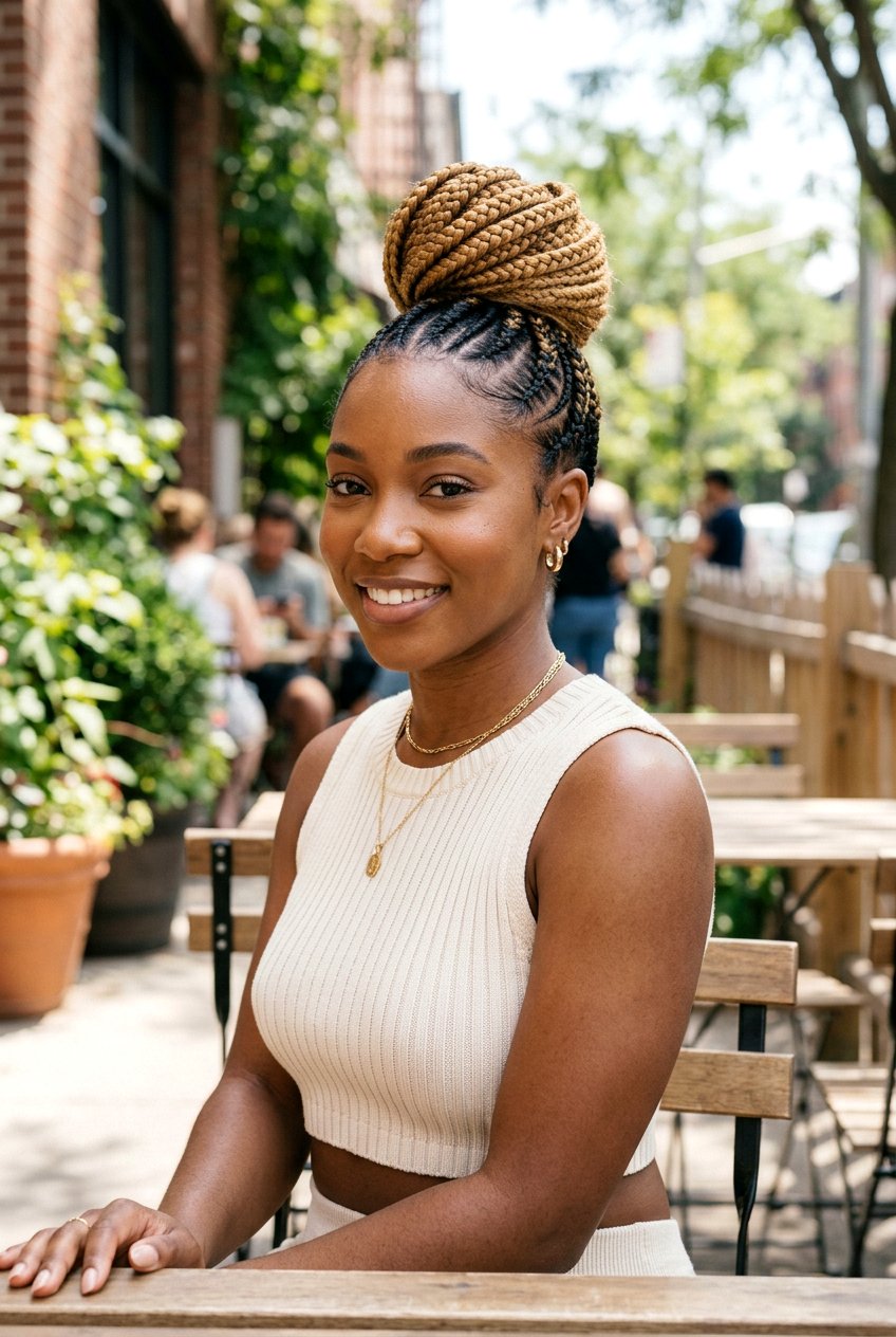 20 Gorgeous Feed In Braids Bun Hairstyle Looks to Try Now