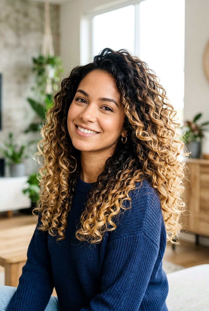 Ombre Highlights On Curly Hair - 20 highlights for curly hair women - 20 highlights for curly hair women