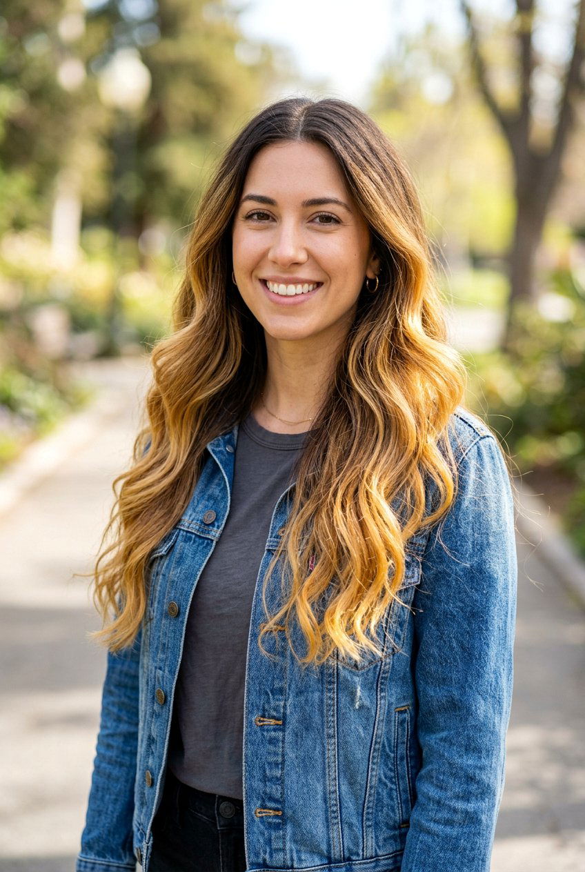 Ombre Honey Caramel - 20 honey caramel highlights for brunettes - 20 honey caramel highlights for brunettes