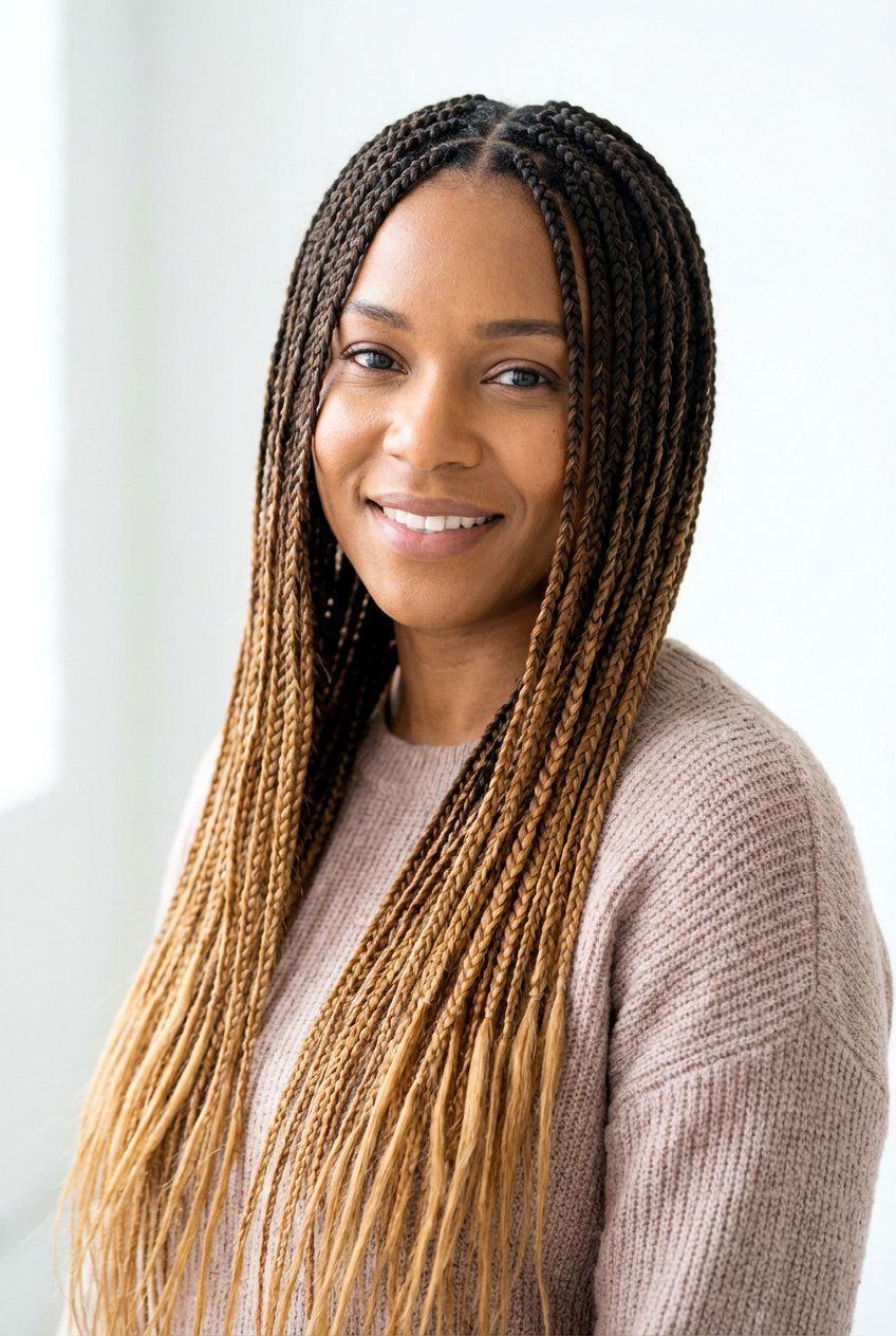 Ombre Knotless Braids - 20 knotless braids hairstyles - 20 knotless braids hairstyles