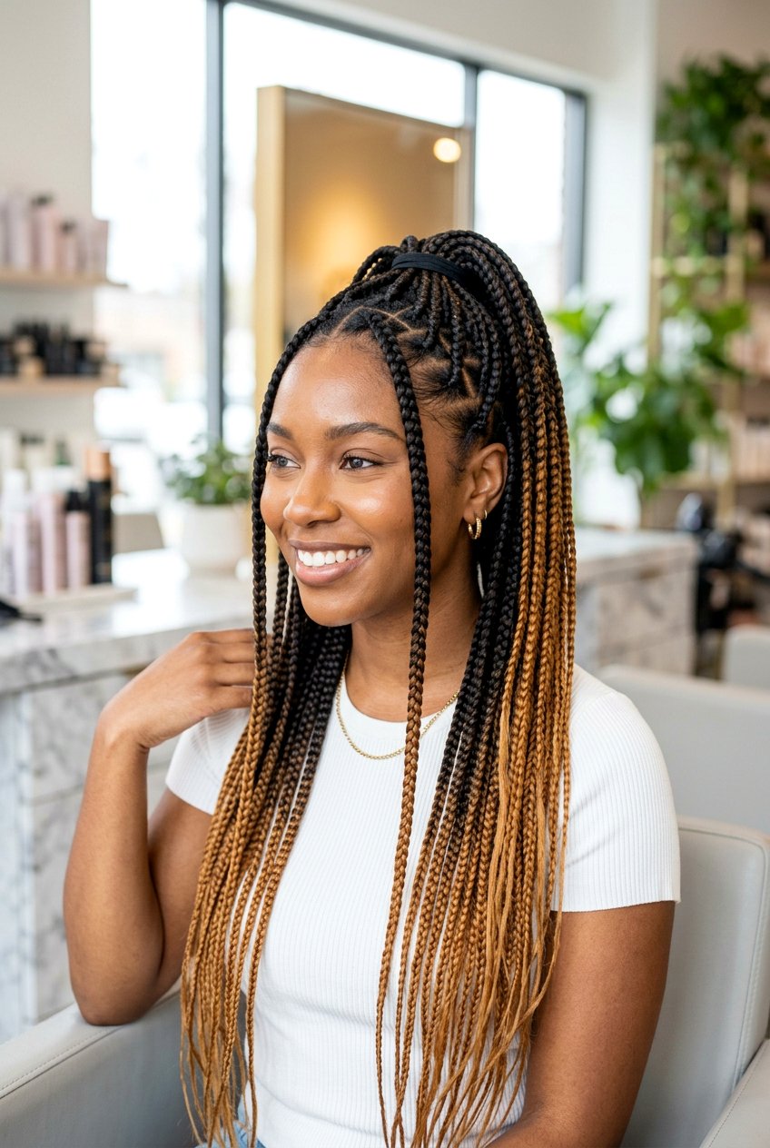Ombre Large Knotless Braids - 20 large knotless braids for vacation - 20 large knotless braids for vacation