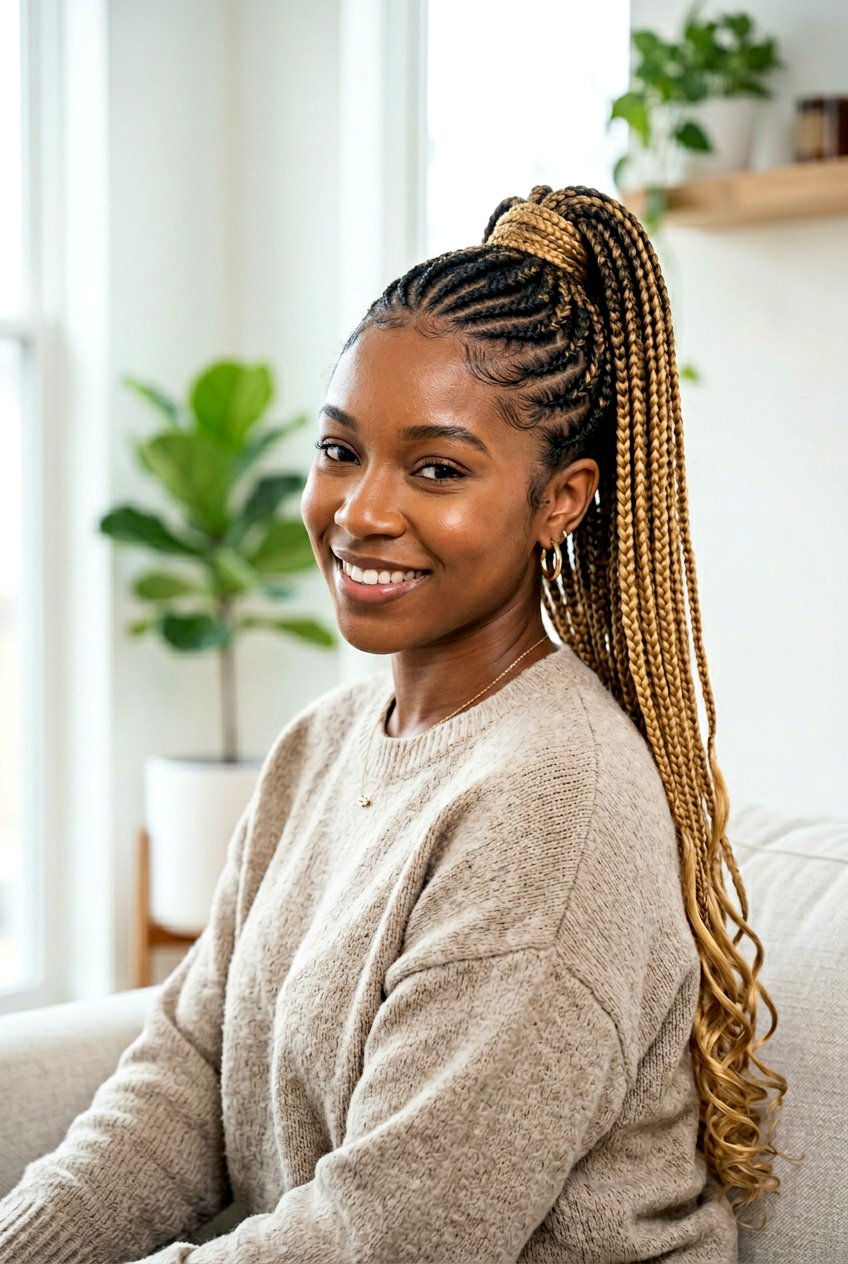 Ombre Lemonade Braids Ponytail - 20 lemonade braids into ponytail - 20 lemonade braids into ponytail
