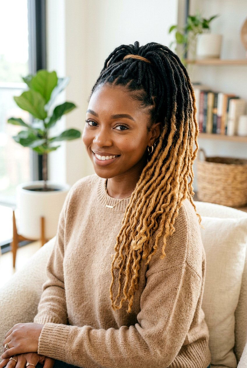 Ombre Loc Ponytail - 20 long loc ponytail for women - 20 long loc ponytail for women