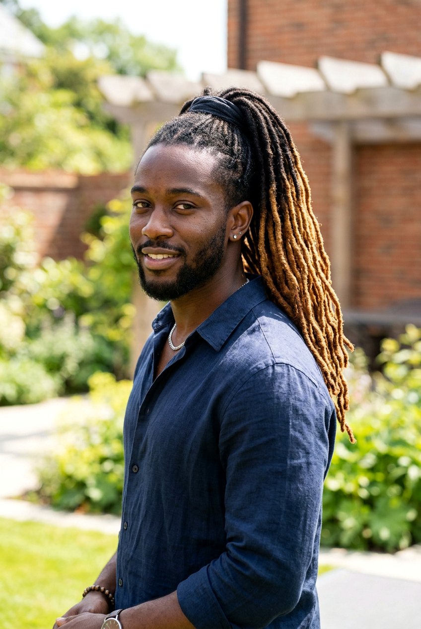 Ombre Loc Ponytail - 20 loc ponytail for black men - 20 loc ponytail for black men