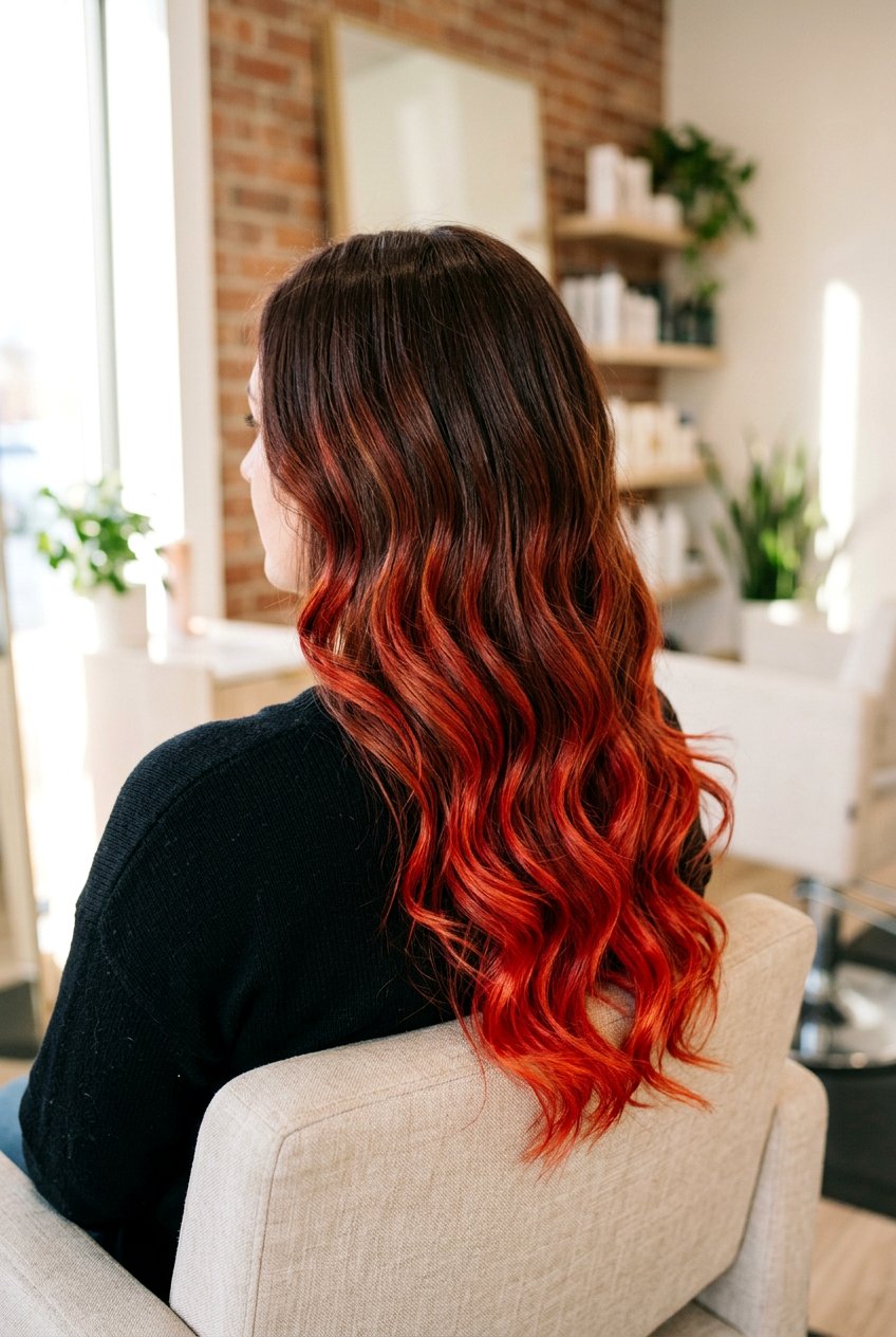 Ombre Red Highlights Dark Brown Hair - 20 red highlights on dark brown hair - 20 red highlights on dark brown hair