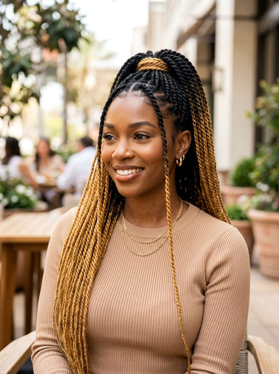 Ombre Senegalese Twist Ponytail - 20 senegalese twists ponytail - 20 senegalese twists ponytail