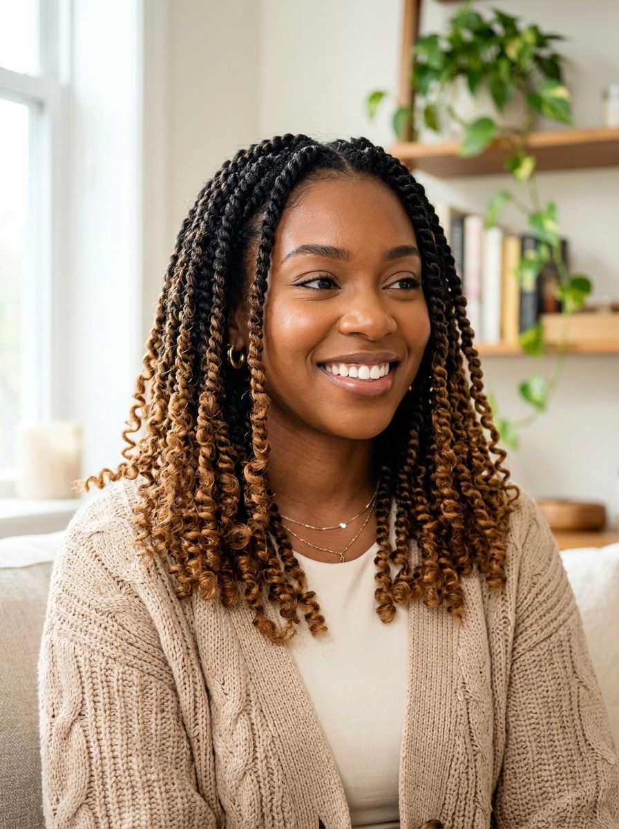 Ombre Shoulder Length Passion Twists - 20 shoulder length passion twists - 20 shoulder length passion twists