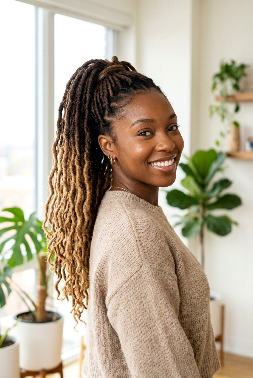 Ombre Soft Loc Ponytail - 20 soft loc ponytail hairstyles - 20 soft loc ponytail hairstyles