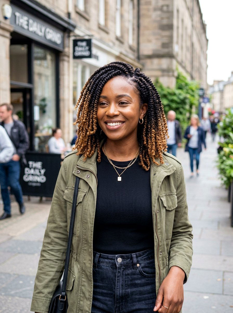 Ombre Spring Twist Bob - 20 spring twists bob hairstyle - 20 spring twists bob hairstyle