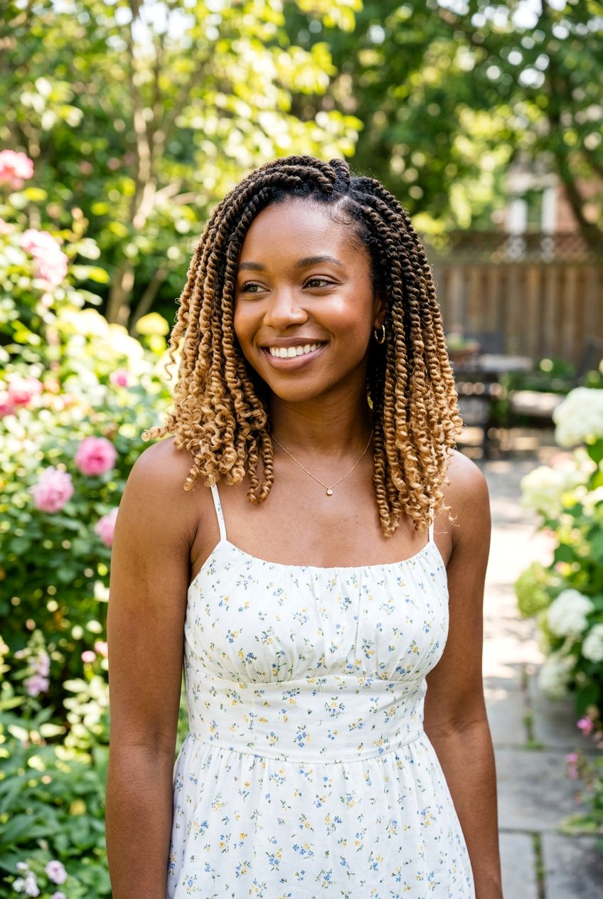 Ombre Spring Twists - 20 spring twists shoulder length styles - 20 spring twists shoulder length styles