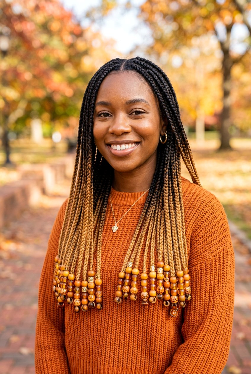 Ombre box braids with beads - 20 box braids with beads - 20 box braids with beads