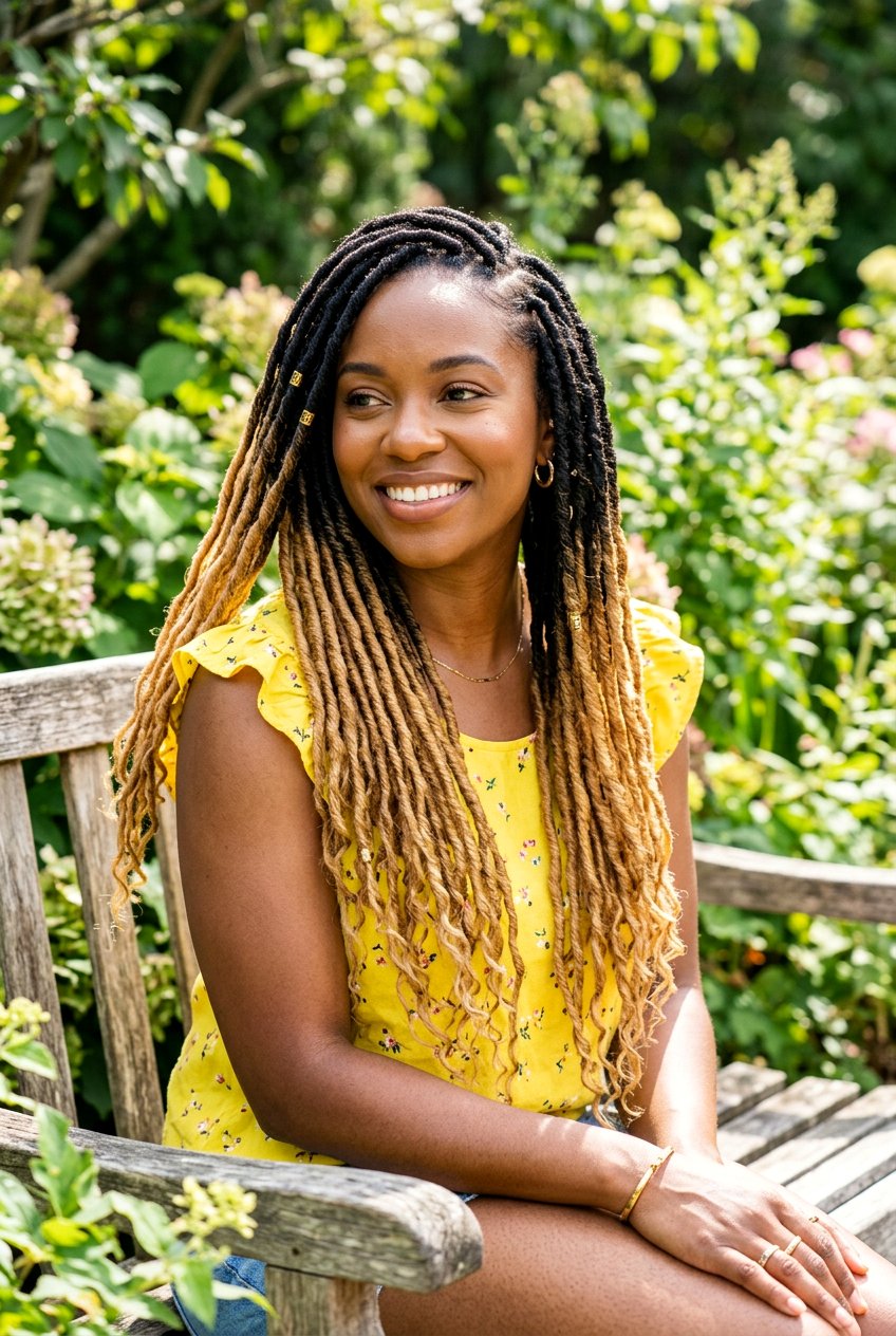 Ombre braided locs for women - 20 braided loc styles for women - 20 braided loc styles for women