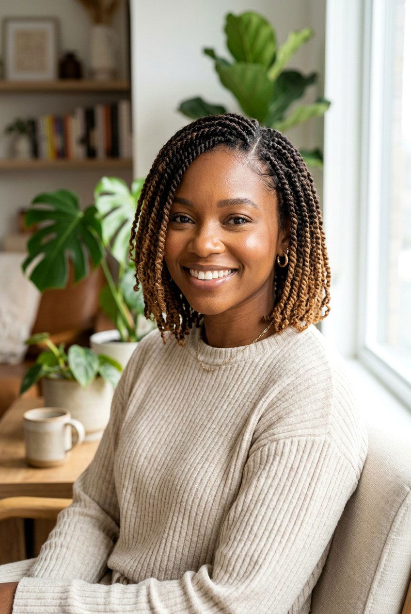 Ombre mini twist bob - 20 mini twist bob hairstyle - 20 mini twist bob hairstyle