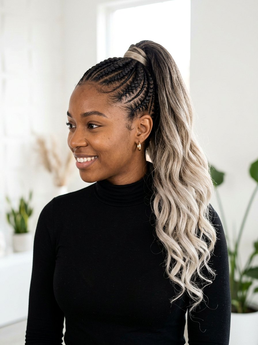 Ombre track braid ponytail - 20 track braid ponytail - 20 track braid ponytail