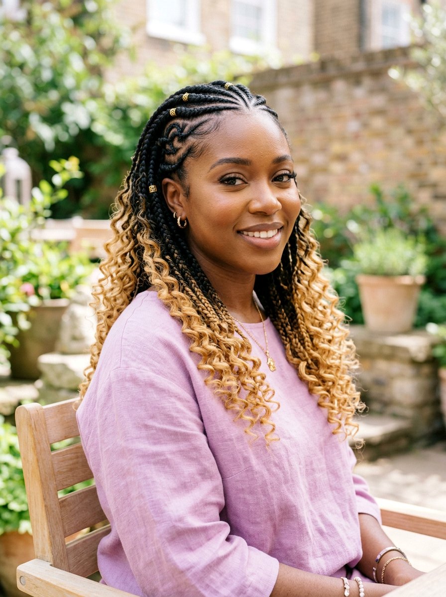 Ombre tribal braids with curls - 20 tribal braids with curls - 20 tribal braids with curls