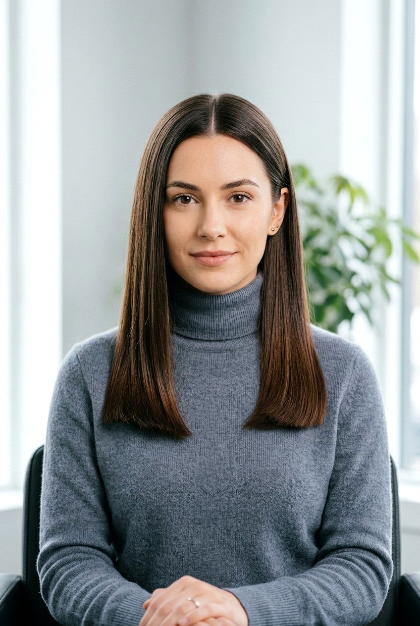 One Length Blunt Cut With Middle Part - 20 classic blunt cut for straight hair - 20 classic blunt cut for straight hair