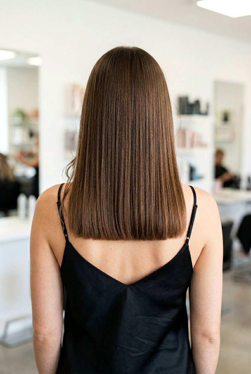 One length blunt cut for heat damaged hair - 20 blunt cut for damaged ends - 20 blunt cut for damaged ends