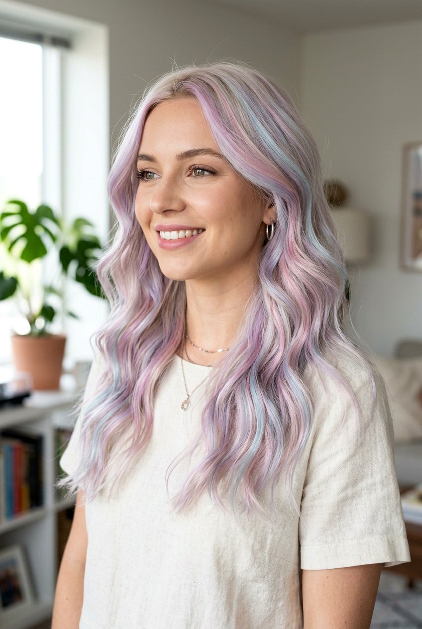 Opal Balayage on Blonde Hair - 20 opal hair color ideas - 20 opal hair color ideas