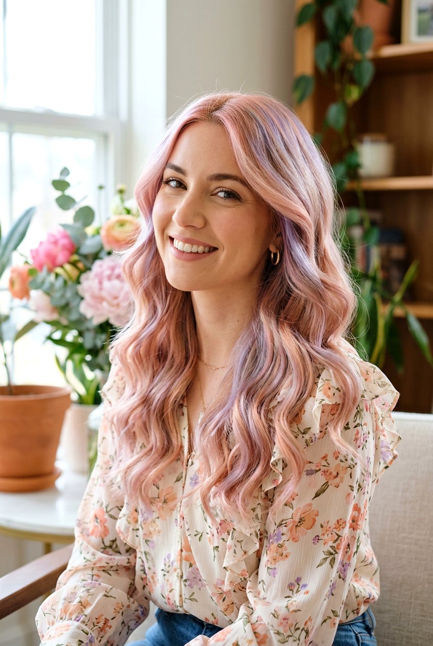 Opal Hair Color with Peach and Lavender - 20 opal hair color ideas - 20 opal hair color ideas