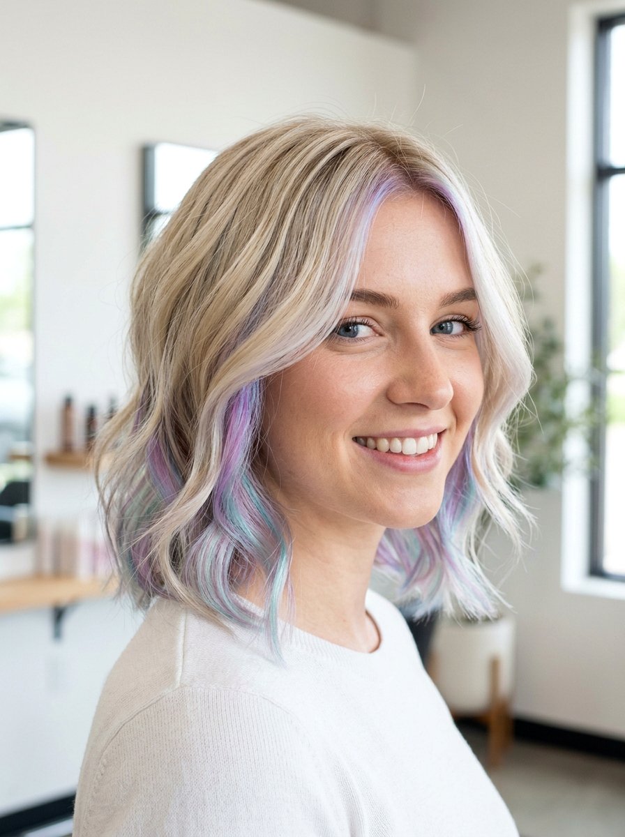 Opal Peekaboo Underlayer with Face Framing Highlights - 20 opal peekaboo underlayer - 20 opal peekaboo underlayer