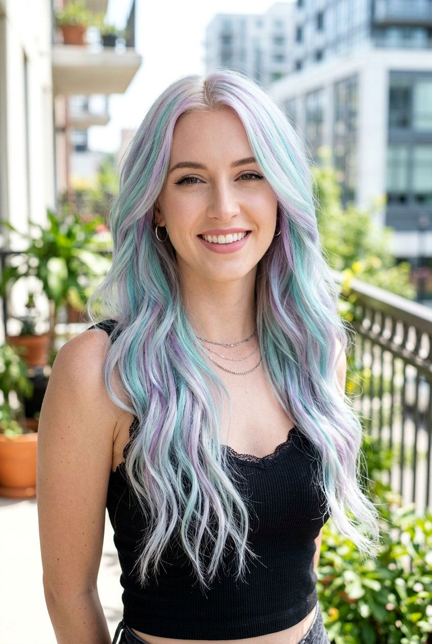 Opal Teal and Purple Hair Color - 20 opal hair color ideas - 20 opal hair color ideas