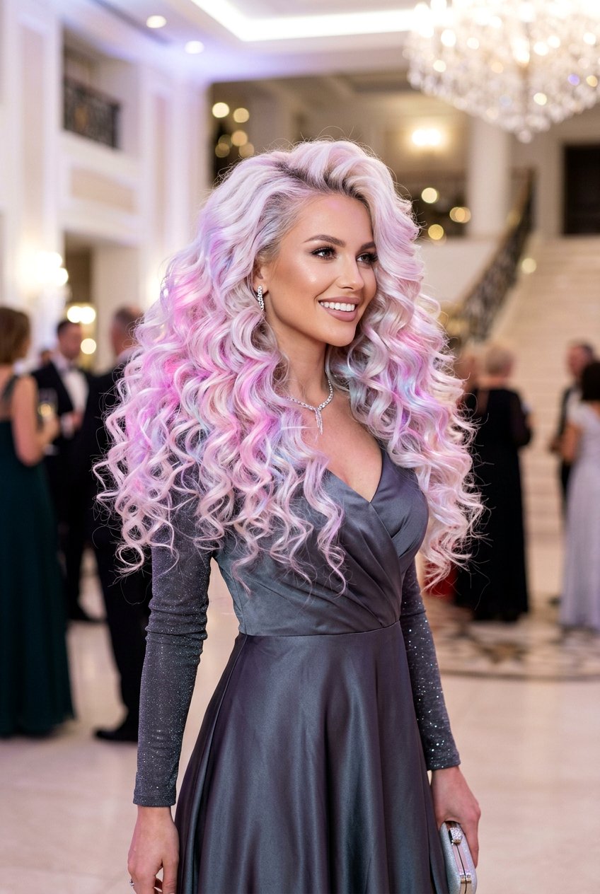 Opal White Blonde Voluminous Curls - 20 elegant white blonde hair color - 20 elegant white blonde hair color