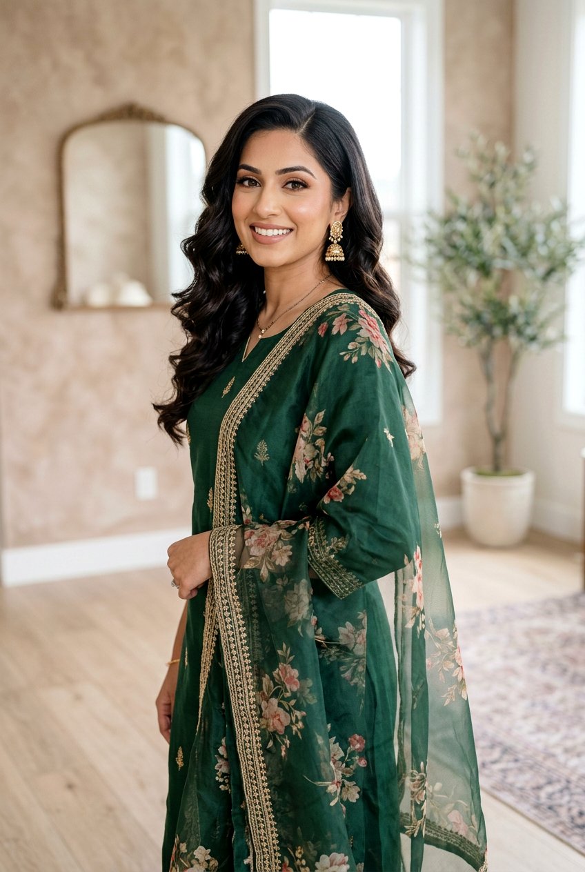 Open Waves With One Side Dupatta Drape - 20 bridal hairstyles with dupatta - 20 bridal hairstyles with dupatta