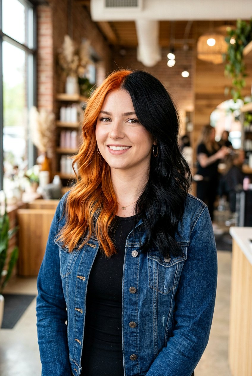 Orange And Black Split Dye - 20 alternative split hair color - 20 alternative split hair color