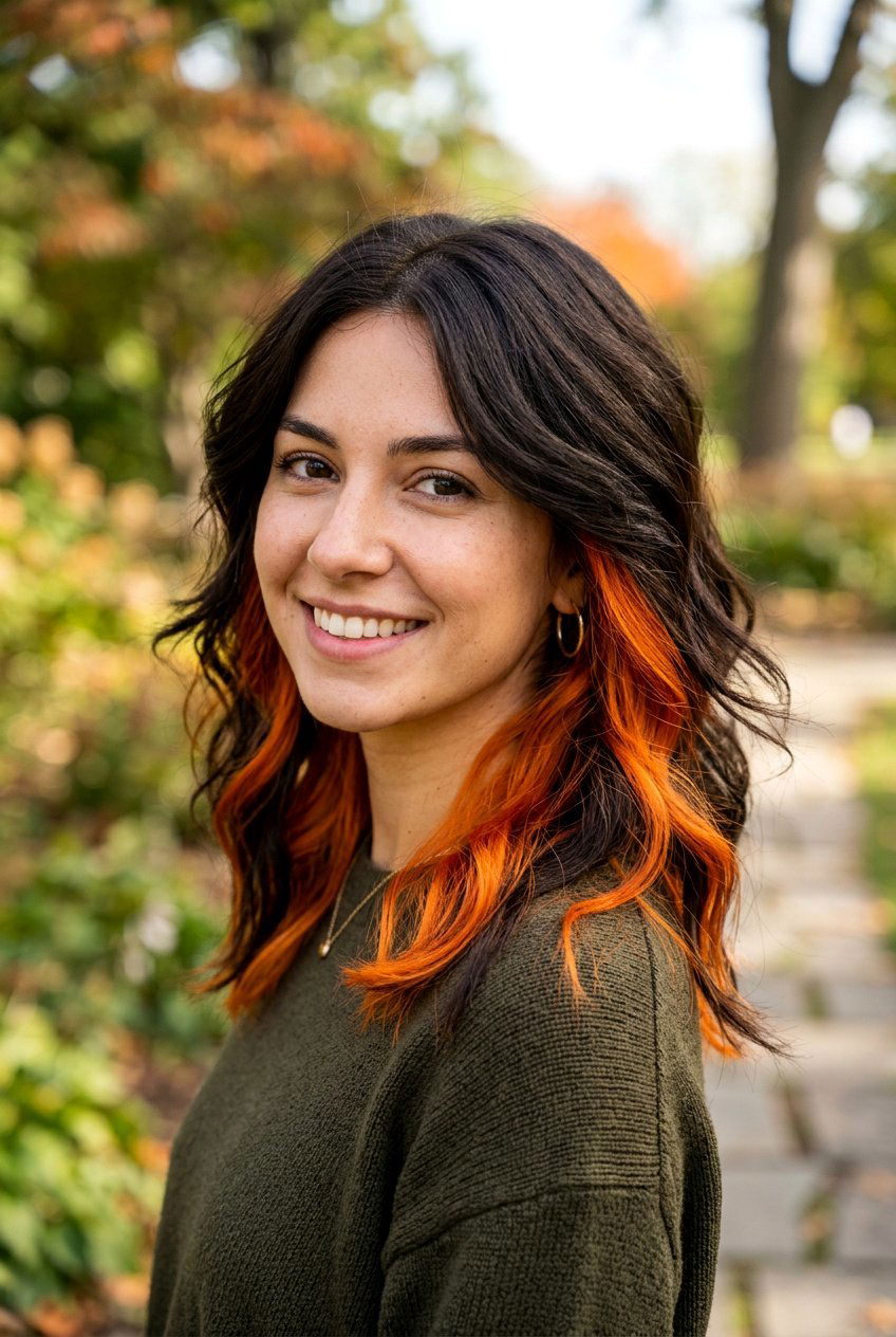 Orange underlayer dark hair - 20 underlayer hair color ideas - 20 underlayer hair color ideas