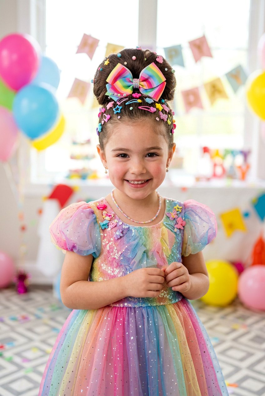 Ornament Bun For Kids - 20 christmas party hairstyles for girls - 20 christmas party hairstyles for girls