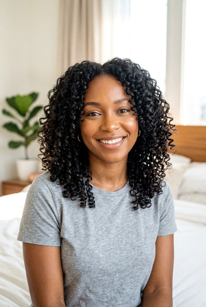 Overnight Flexi Rod Set on Natural Hair - 20 flexi rod curls on natural hair - 20 flexi rod curls on natural hair