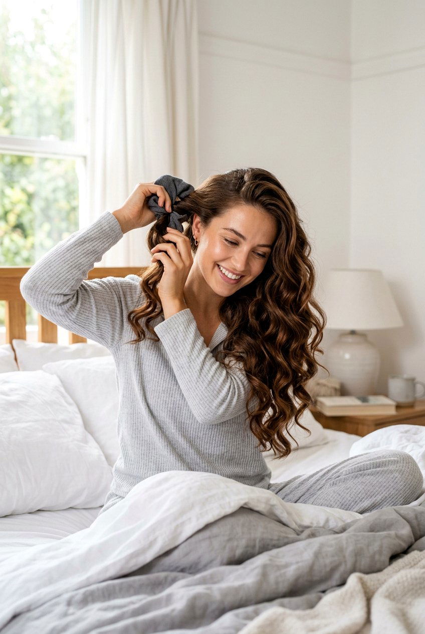 Overnight Sock Bun Waves - 20 sock bun curls overnight - 20 sock bun curls overnight