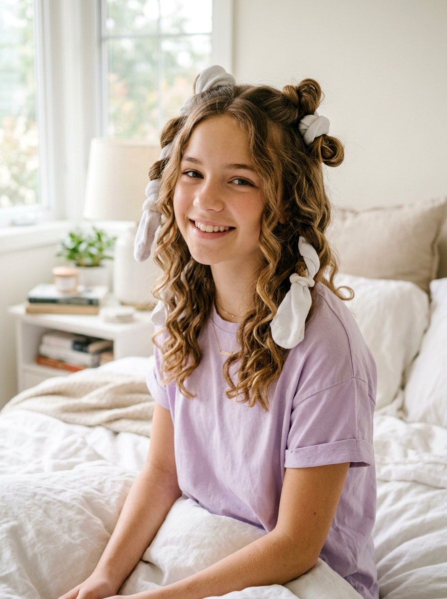 Overnight Sock Curls - 20 easy school curls without heat - 20 easy school curls without heat