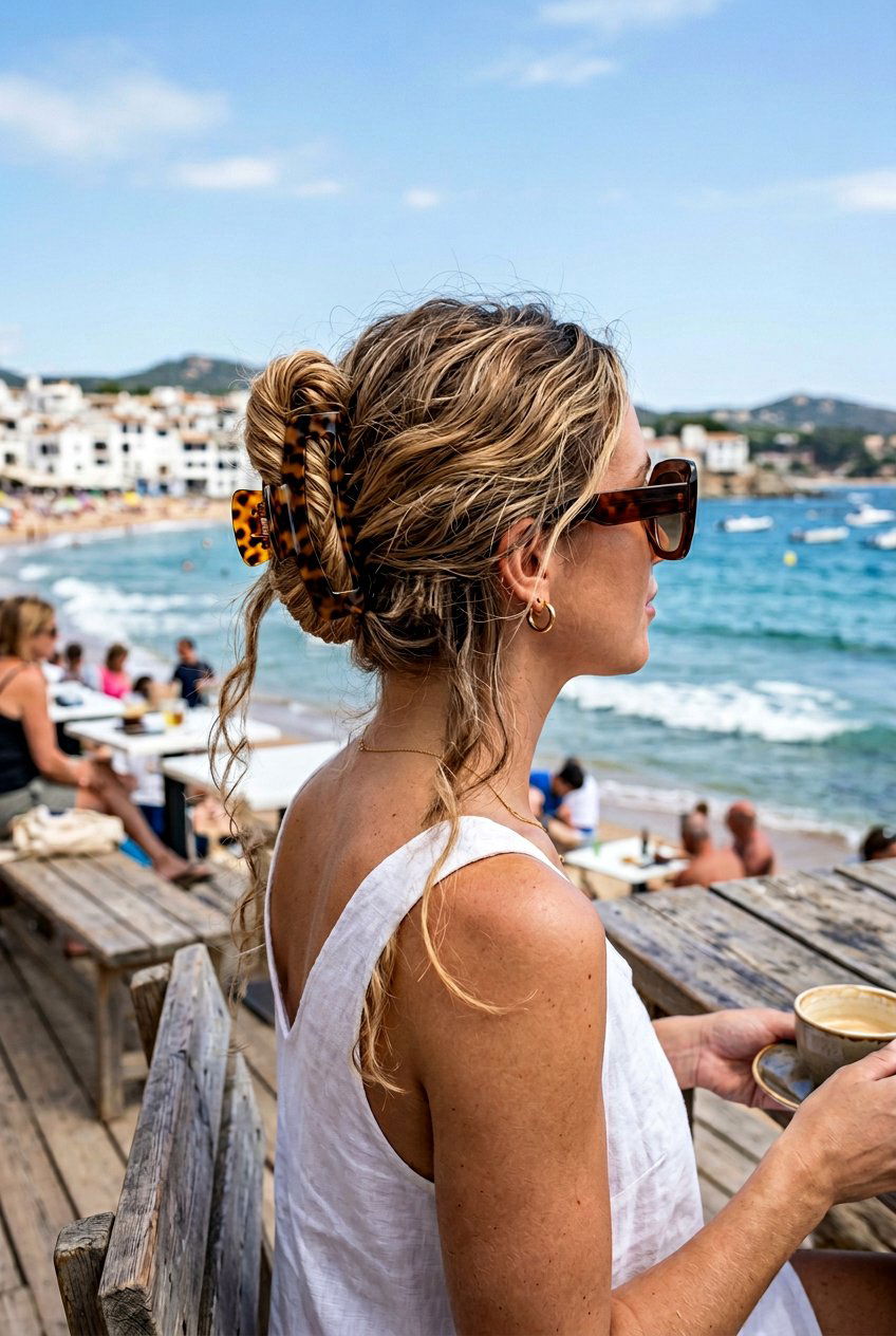 Oversized Claw Clip Messy Twist - 20 beach claw clip hairstyle - 20 beach claw clip hairstyle