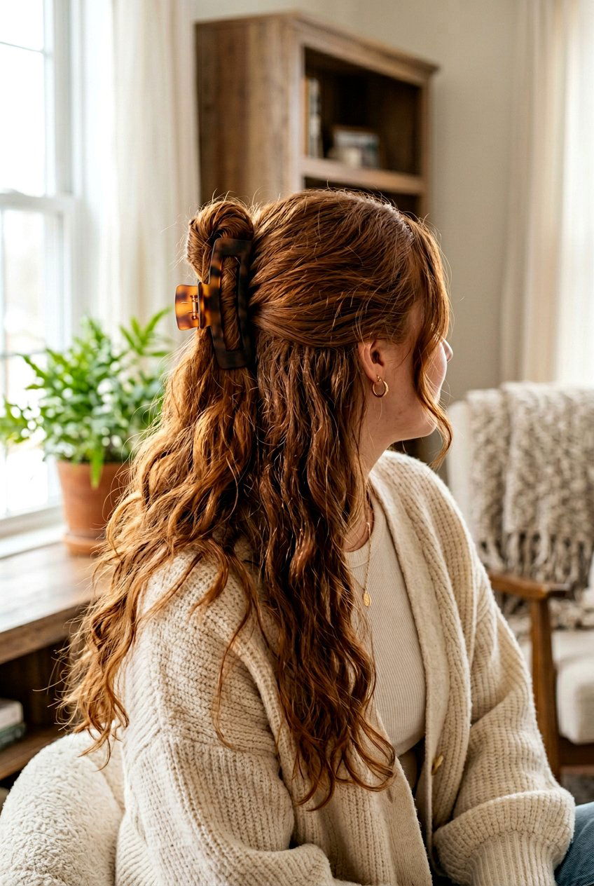 Oversized XL Claw Clip - 20 claw clip half up hairstyle - 20 claw clip half up hairstyle