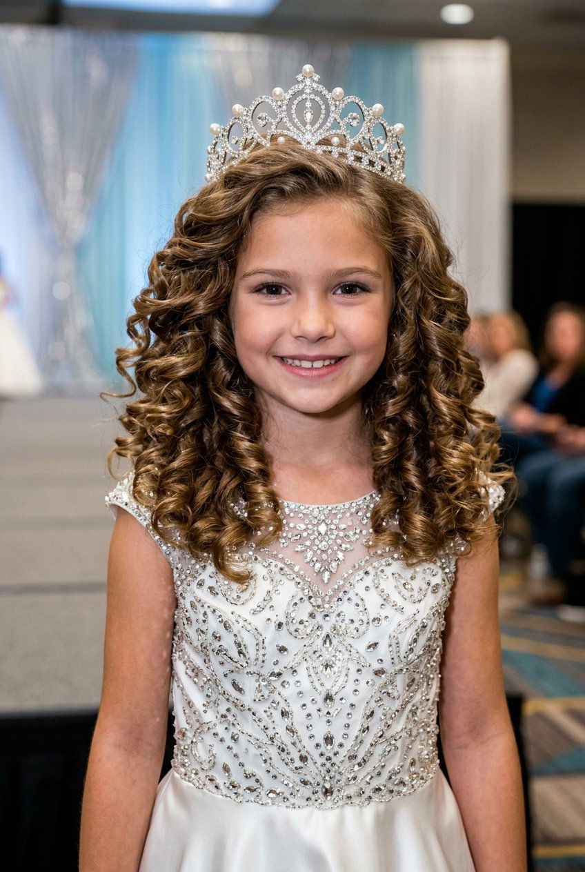 Pageant Curls With Tiara For Girls - 20 pageant curls for girls - 20 pageant curls for girls