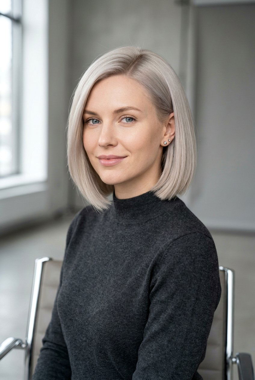 Pale Ash Blonde Bob - 20 grandma hair color - 20 grandma hair color