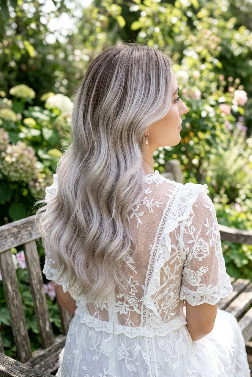 Pale Silver Balayage - 20 soft gray blonde balayage - 20 soft gray blonde balayage