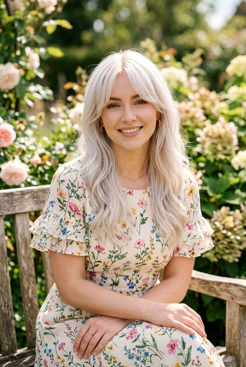 Pale White Blonde Curtain Bangs - 20 elegant white blonde hair color - 20 elegant white blonde hair color