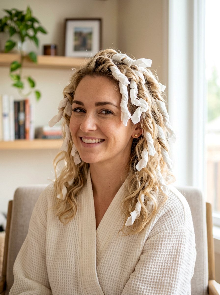 Paper Towel Curls - 20 overnight curls without heat - 20 overnight curls without heat