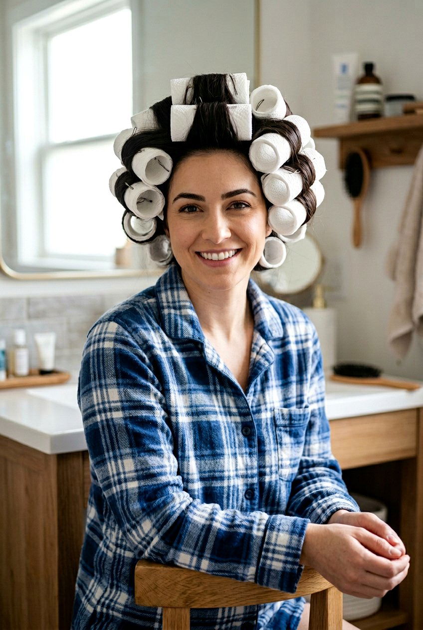 Paper Towel Rollers - 20 heatless curls for long thick hair - 20 heatless curls for long thick hair