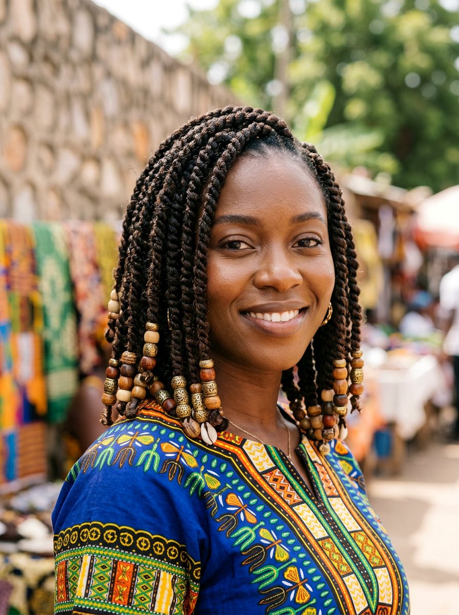 Passion Twist Bob With Beads - 20 passion twist bob hairstyle - 20 passion twist bob hairstyle